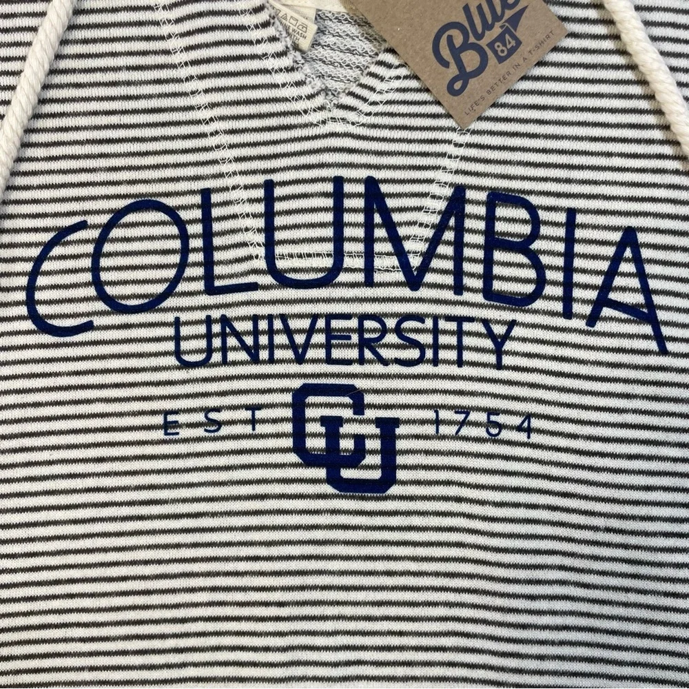 Blue 84 Columbia University White & Navy Striped Hoodie - Picture 5 of 15